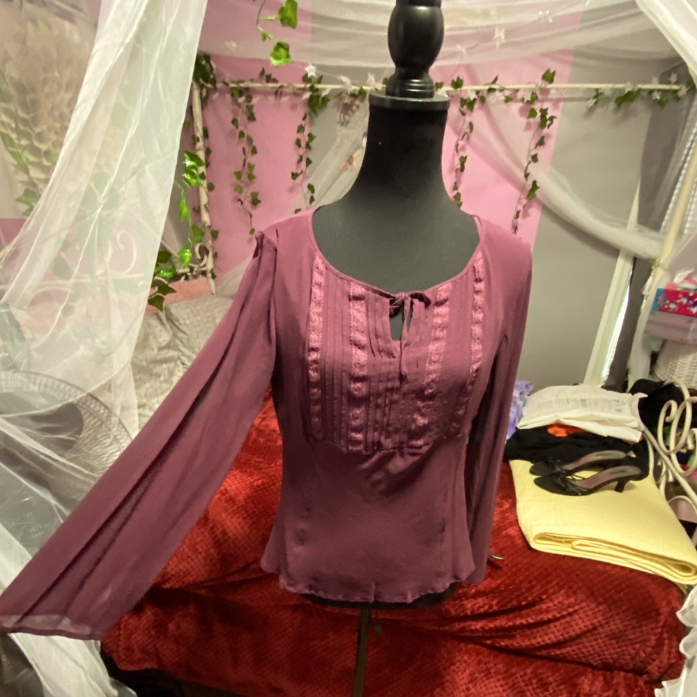 Woman’s size L blouse with silk camisole under